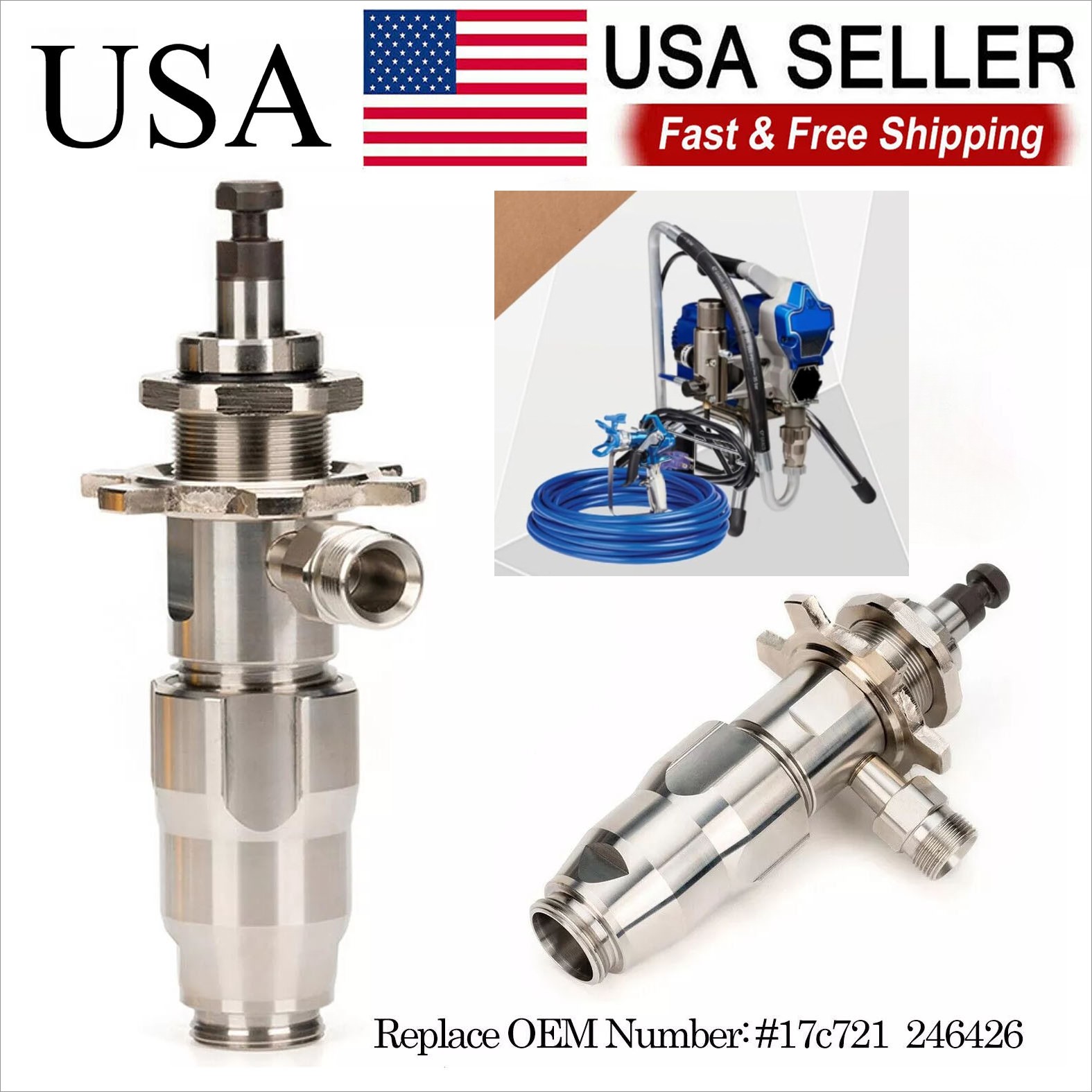 1 Set Airless Paint Sprayer Pump 17C-721, For PC 390 395 490 495 595 Pro 210 ES