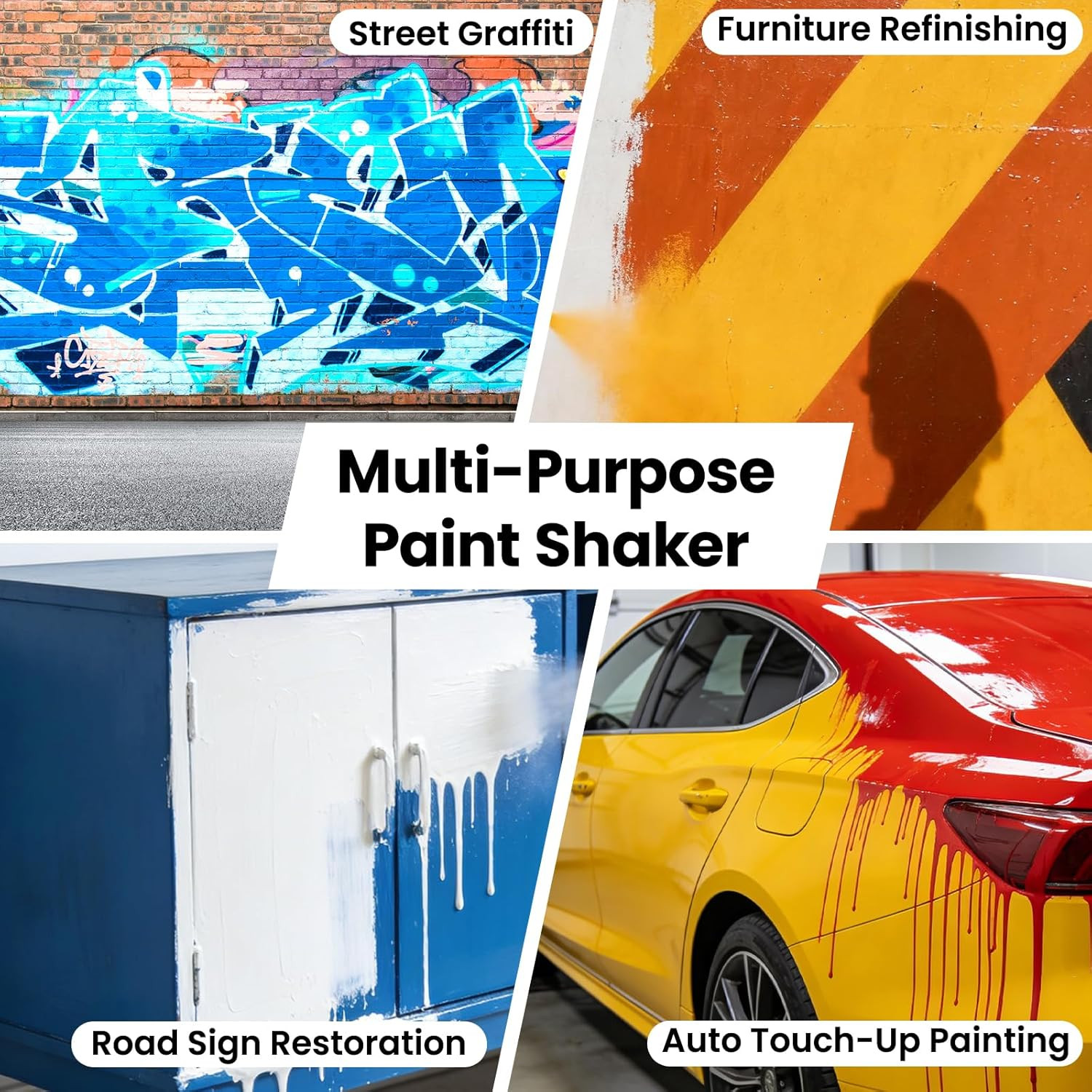 Universal Paint Can Shaker with One-Click Adjustment for 2″ to 4″ Cans