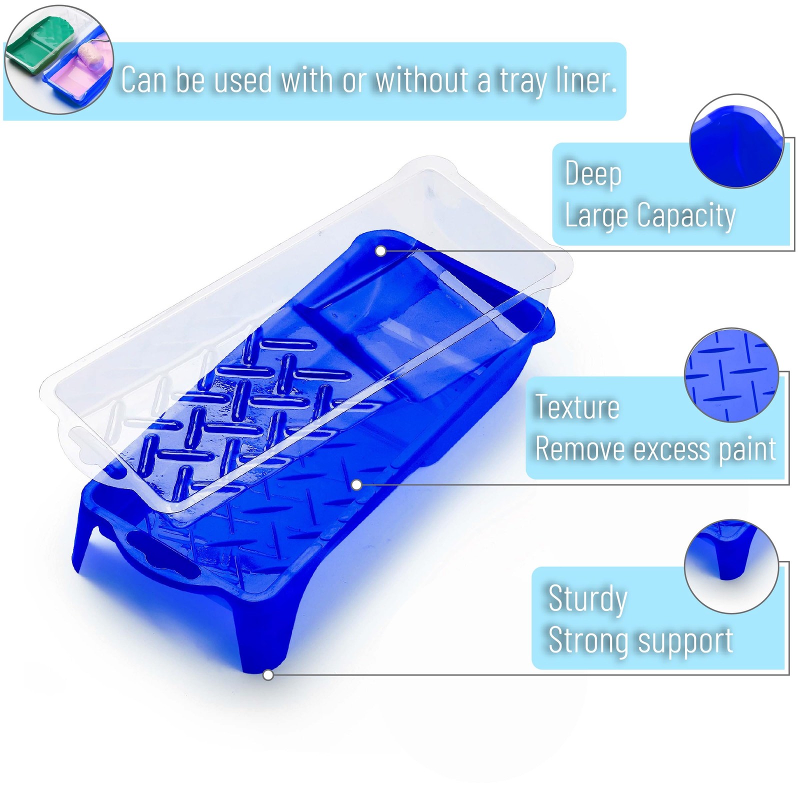 Bates- 2 Inch Foam Paint Roller Kit, 10 pcs, Small 1x Blue