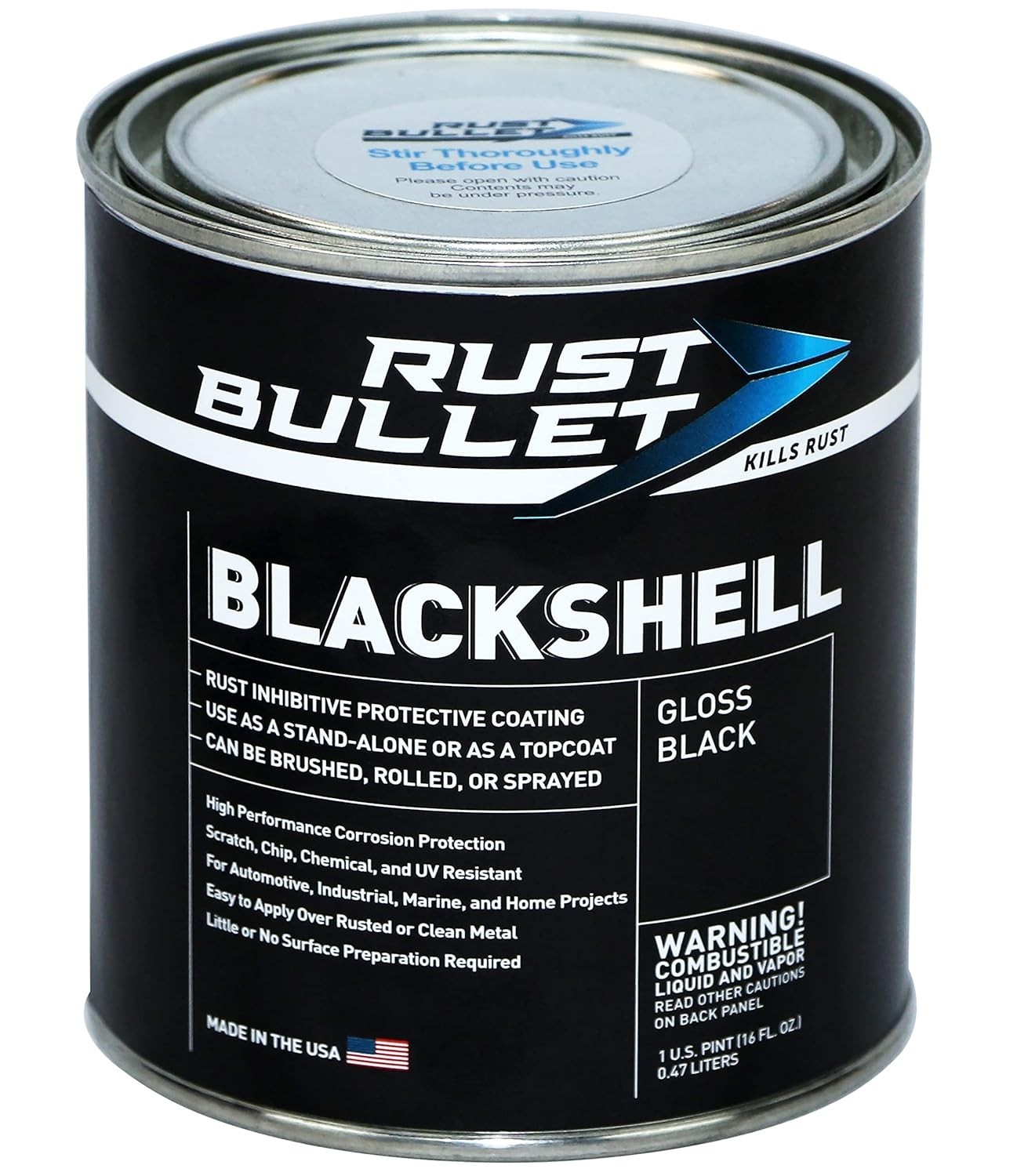 BlackShell Negro Brillante 1Qt – Pintura Anticorrosiva UV para Metal