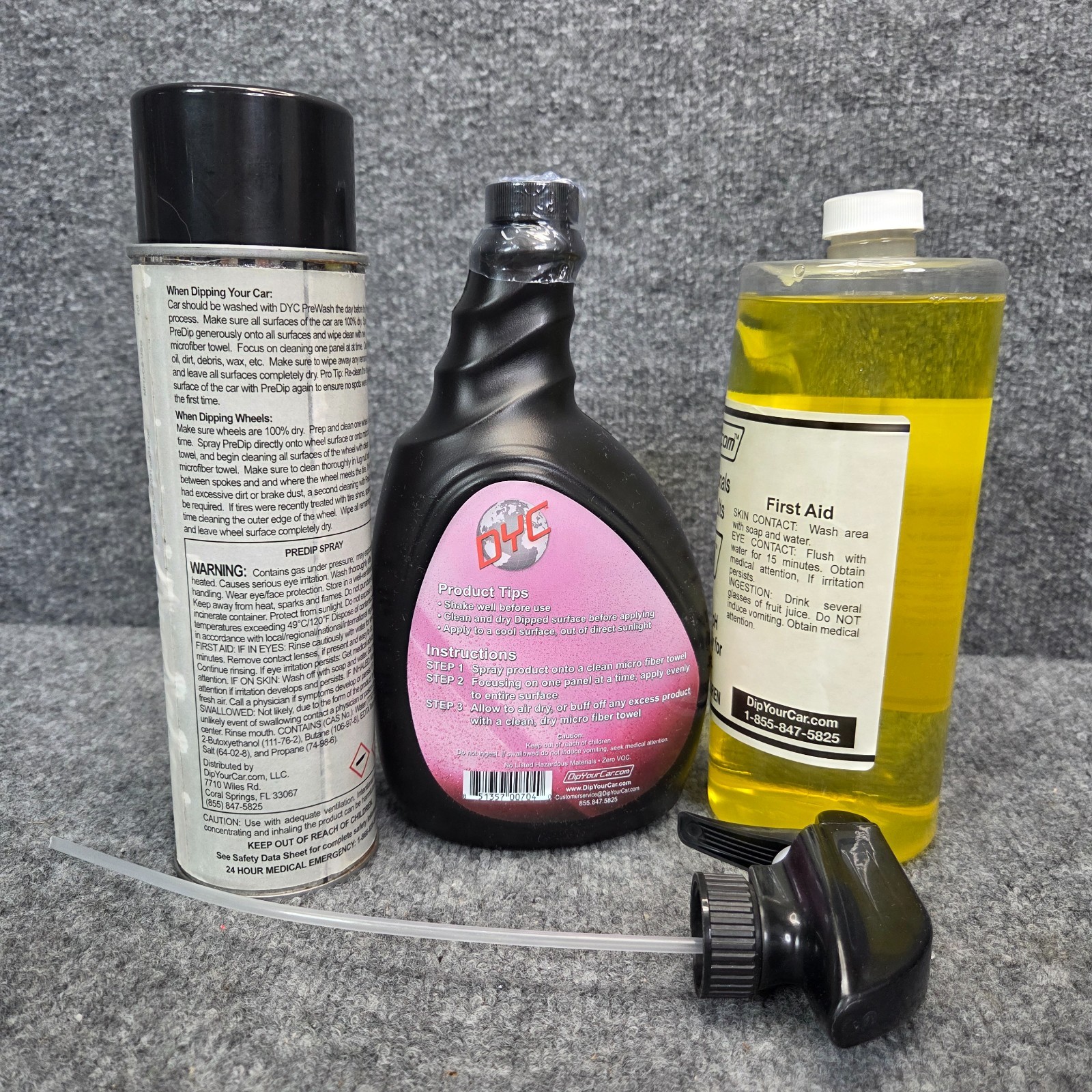 DYC DipYourCar Dip Wash Concentrate Prewash Coat PreDip Spray Tape Drape LOT