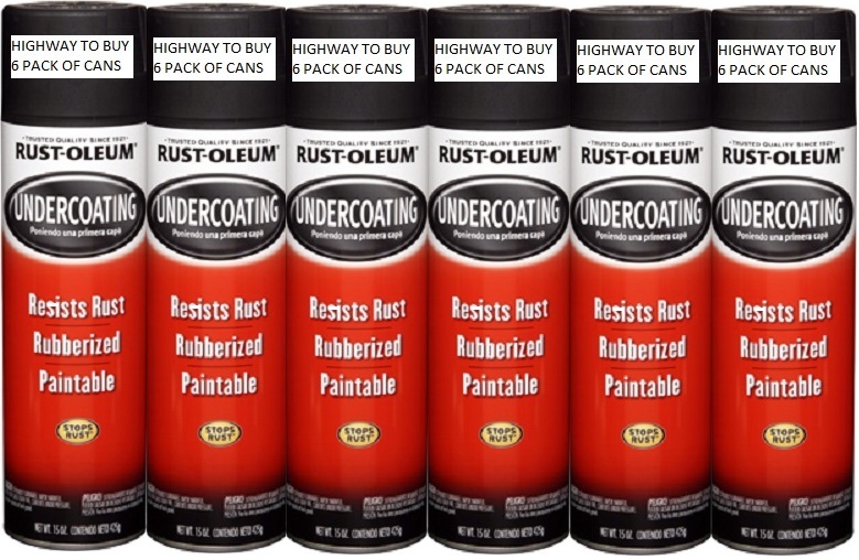 (6) Pack Case Black 15 Oz Rustoleum Rubberized Undercoating Spray Paint 248657