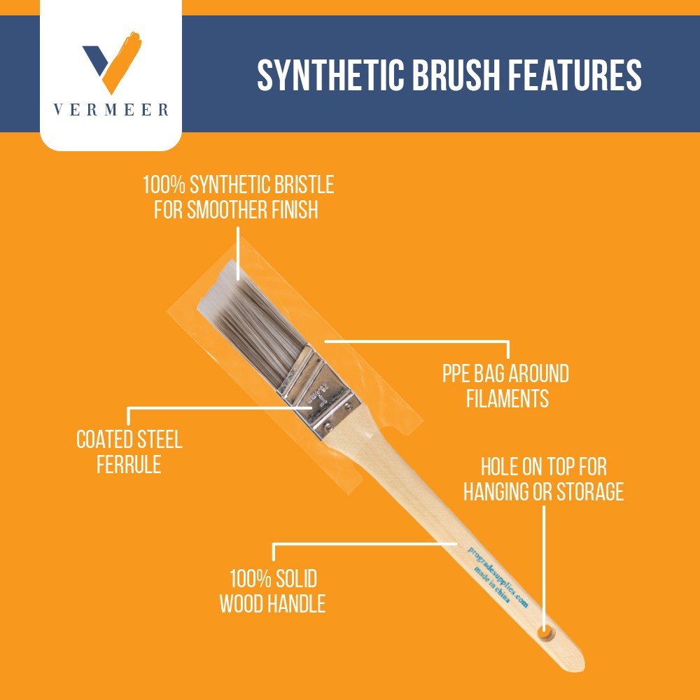 6-Pack – 1″ Angle Sash Brushes for All Latex and Oil Paints & Stains