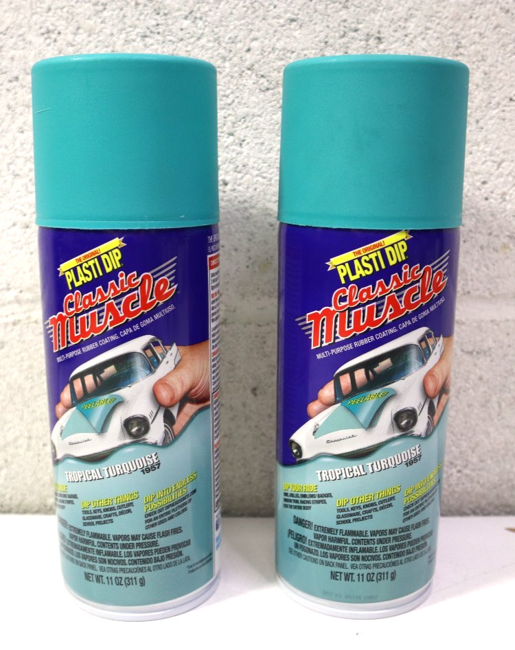 2 Plasti Dip Classic Muscle Tropical Turquoise 1957 Rubber Coating Spray 11oz