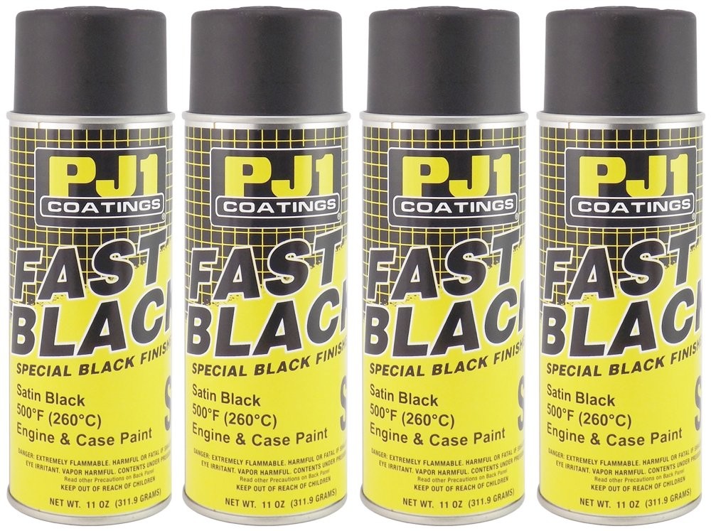 Pj1 16-Sat-4Pk Satin Black Engine Spray Paint 44 Oz 4 Pack