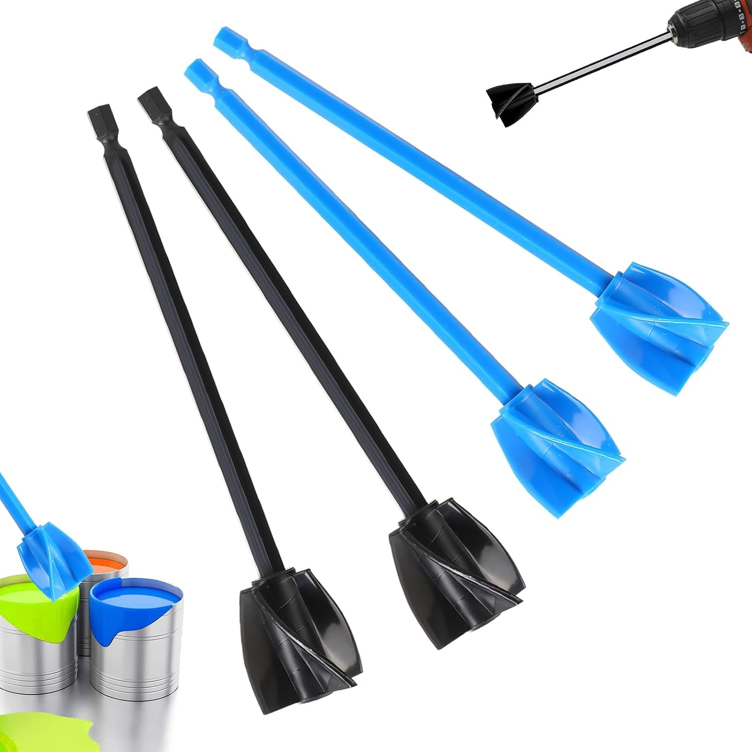 4 Pcs Resin Mixer Paddles for Drill Plastic Epoxy Mixer Reusable Paint Mixer Pai