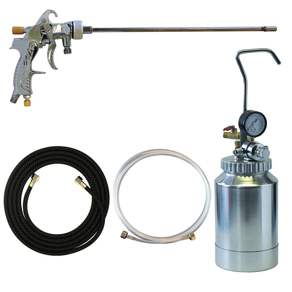 Paasche Extension Spray Gun (3″,6″,12″,18″,24″,48″) & 64oz Pressure Cup & Hoses