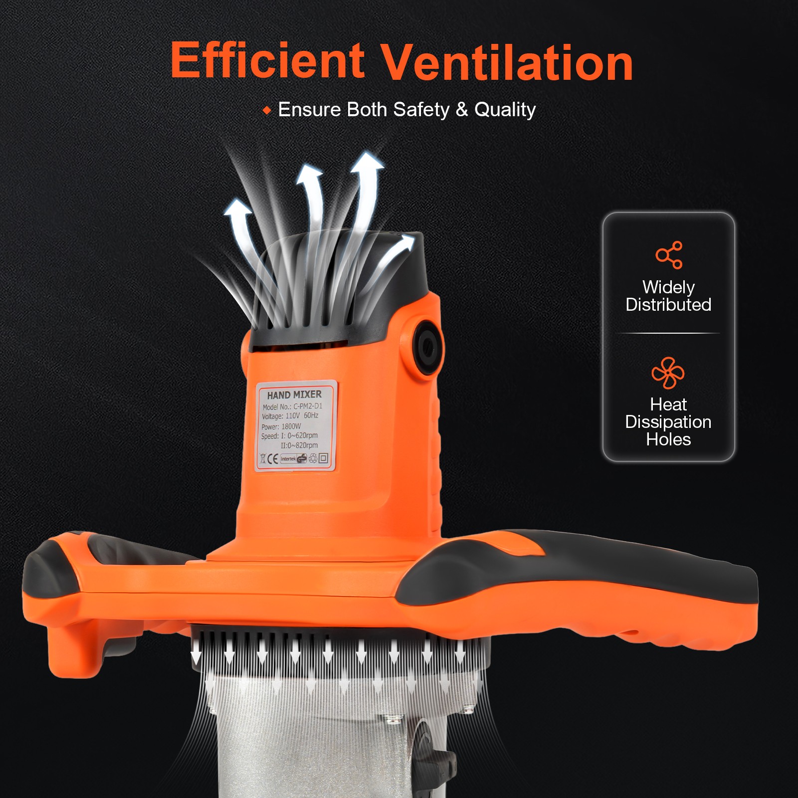 1800W 2Speed Concrete Mixer Power Mortar Mixer Counter-rotating Double Agitators
