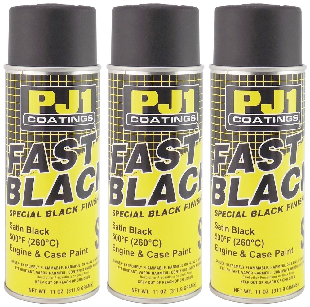 Pj1 16-Sat-3Pk Satin Black Engine Spray Paint 33 Oz 3 Pack