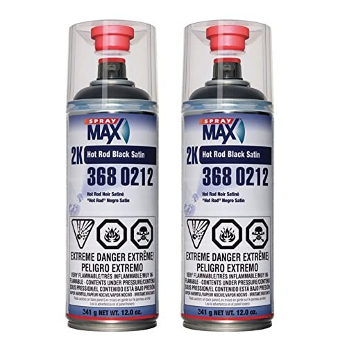 Spray max 2K Hot Rod Satin Black 12 Ounce (Pack of 2),