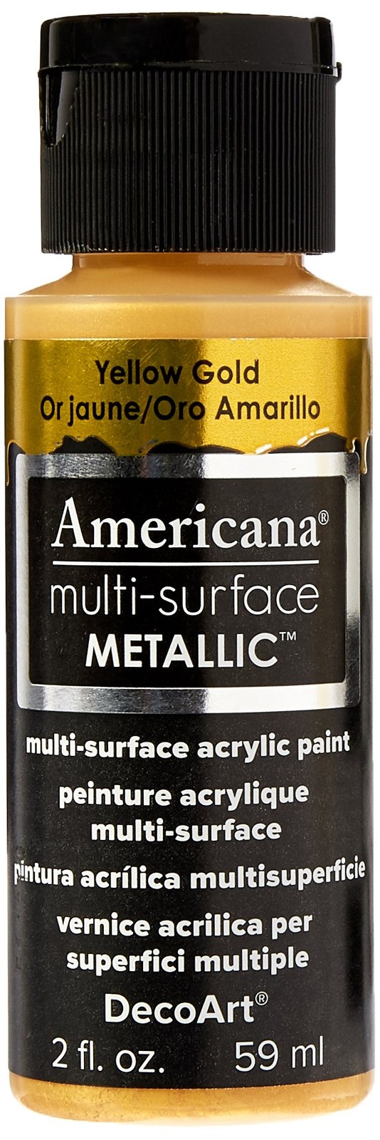 DecoArt Americana Multi-Surface Metallic 1 Count (Pack of 1), Yellow Gold