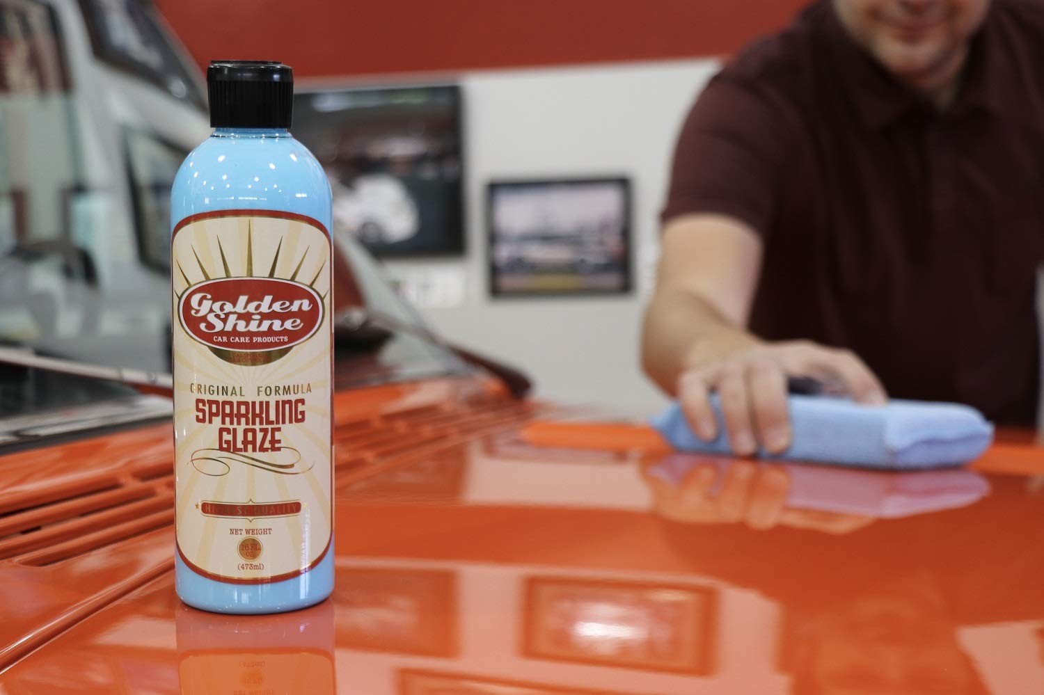 Golden Shine Sparkling Glaze Automotive Paint Polish, 16 Ounce Bottle, Blue