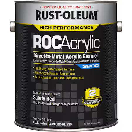 Rust-Oleum 314410 Acrylic Enamel Coating, Safety Red, 1 Gal.