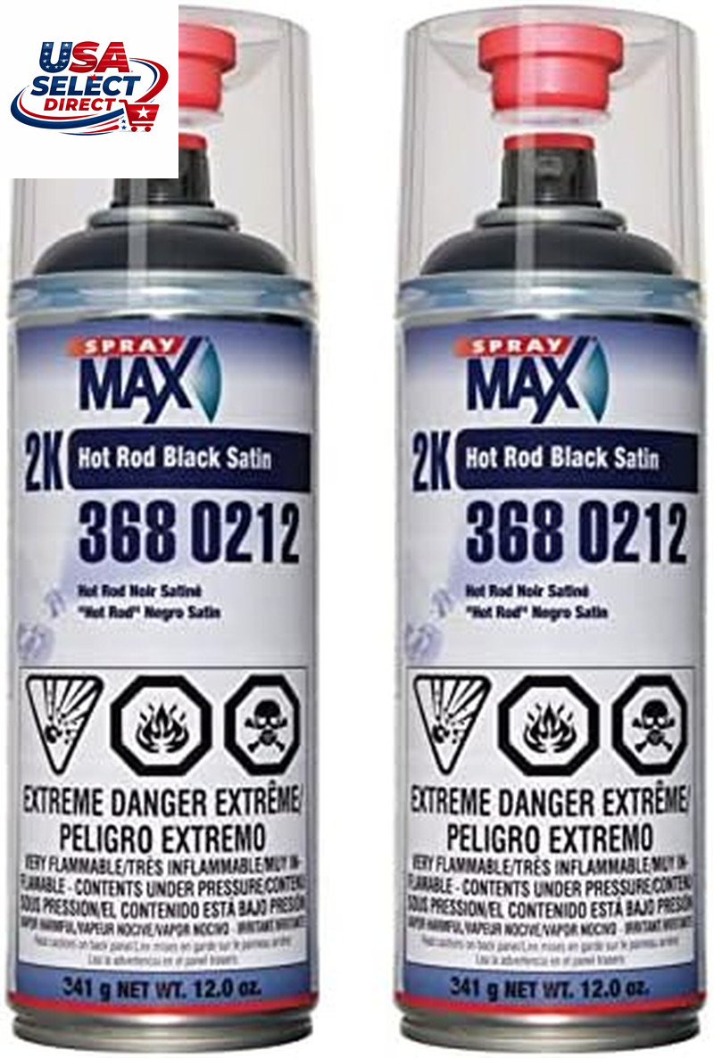 2 Pack Satin Black Spray Paint for Small Damage Repair
