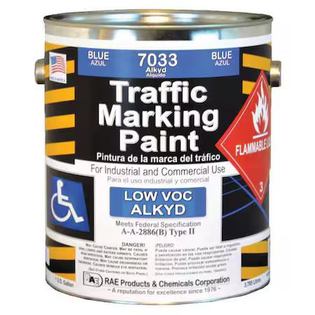 Rae 7033-01 Traffic Zone Marking Paint, 1 Gal., Blue, Alkyd Solvent -Based
