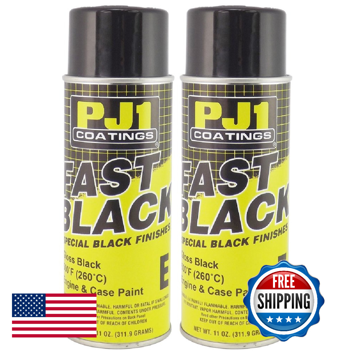 Pj1 16-Eng-2Pk Gloss Black Engine Spray Paint 22 Oz 2 Pack