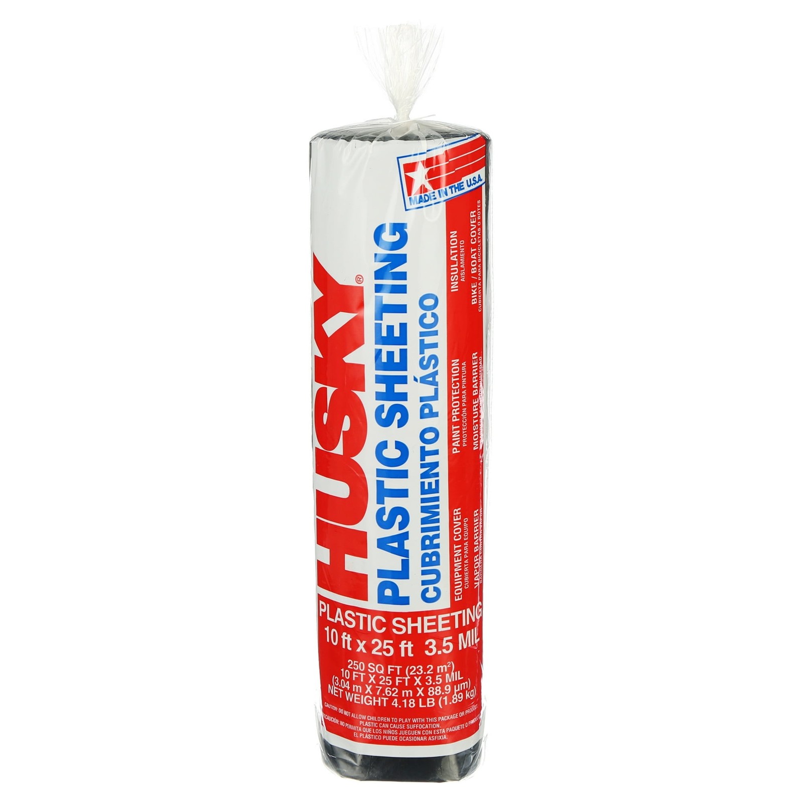 (2 pack) Husky 3.5 Mil 10 ft. x 25 ft. Black Plastic Sheeting