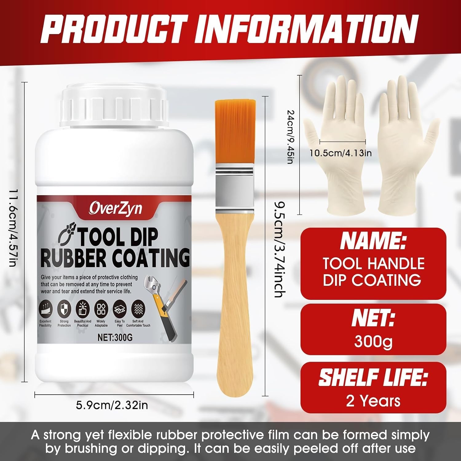 10 Oz Tool Dip Rubber Coating, Tool Handle Dip Coating Wear-Resistant and Non-Sl