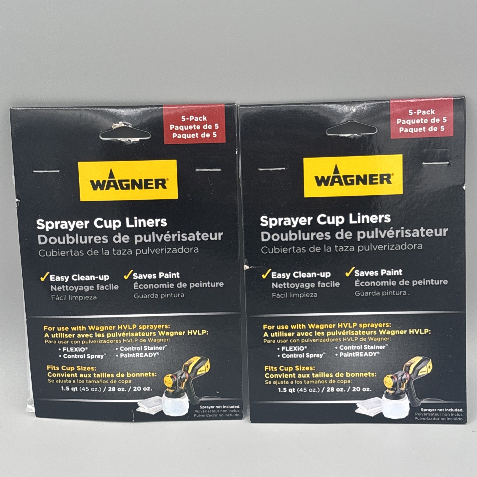 2-Wagner Sprayer Cup Liners 5-Pack Each 10 Liners For HVLP Sprayers