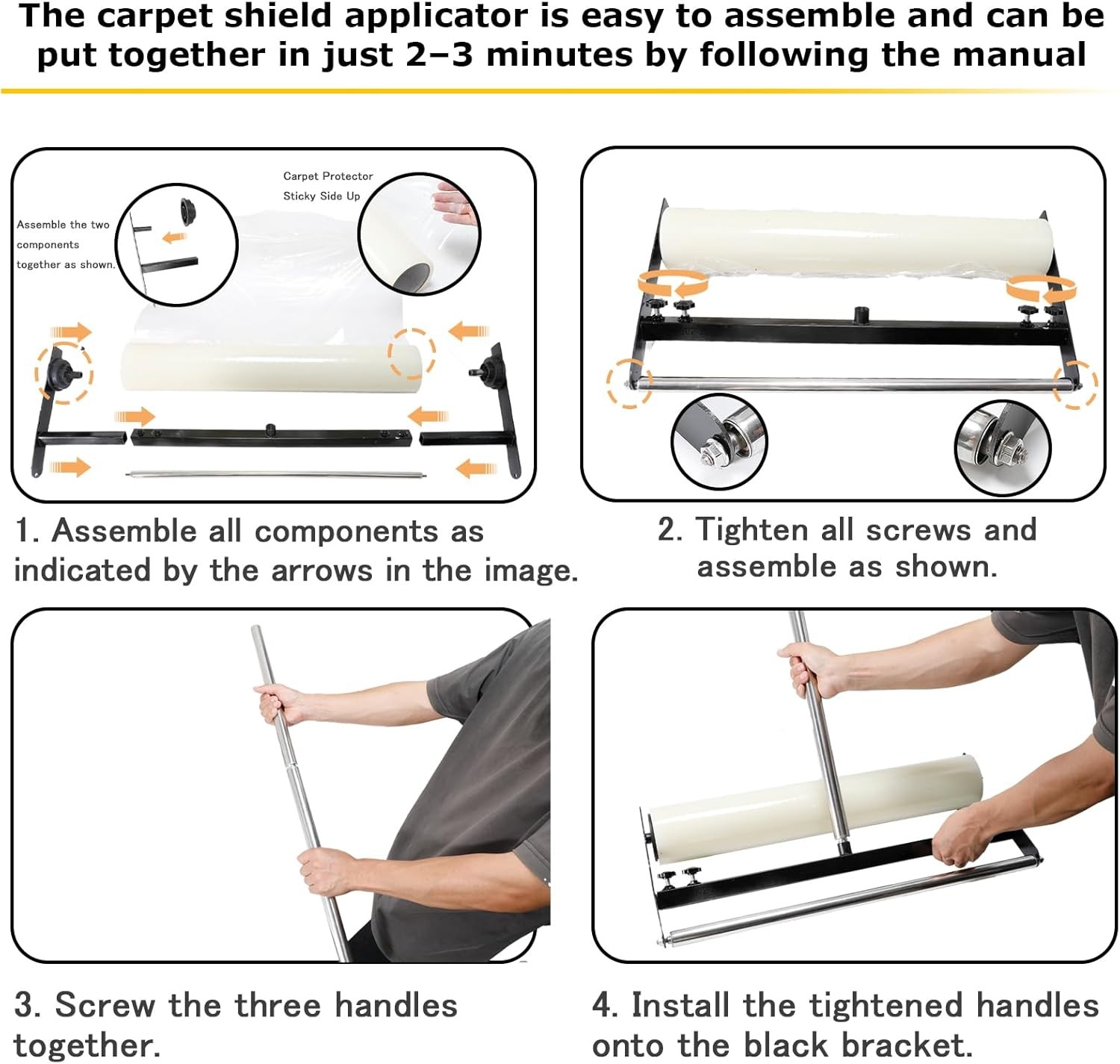 Carpet Protection Film Applicator, Adjustable Width, for Carpet Shield 24/36”