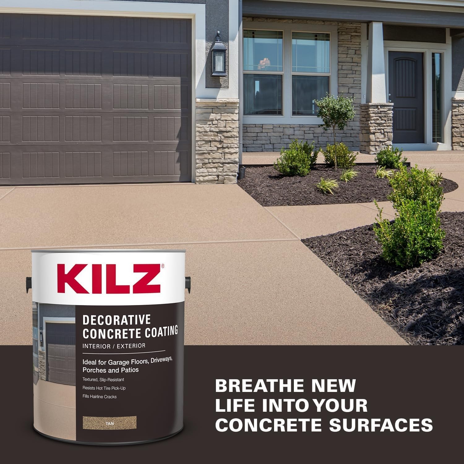Weather Resistant Concrete Coating, Textured Finish