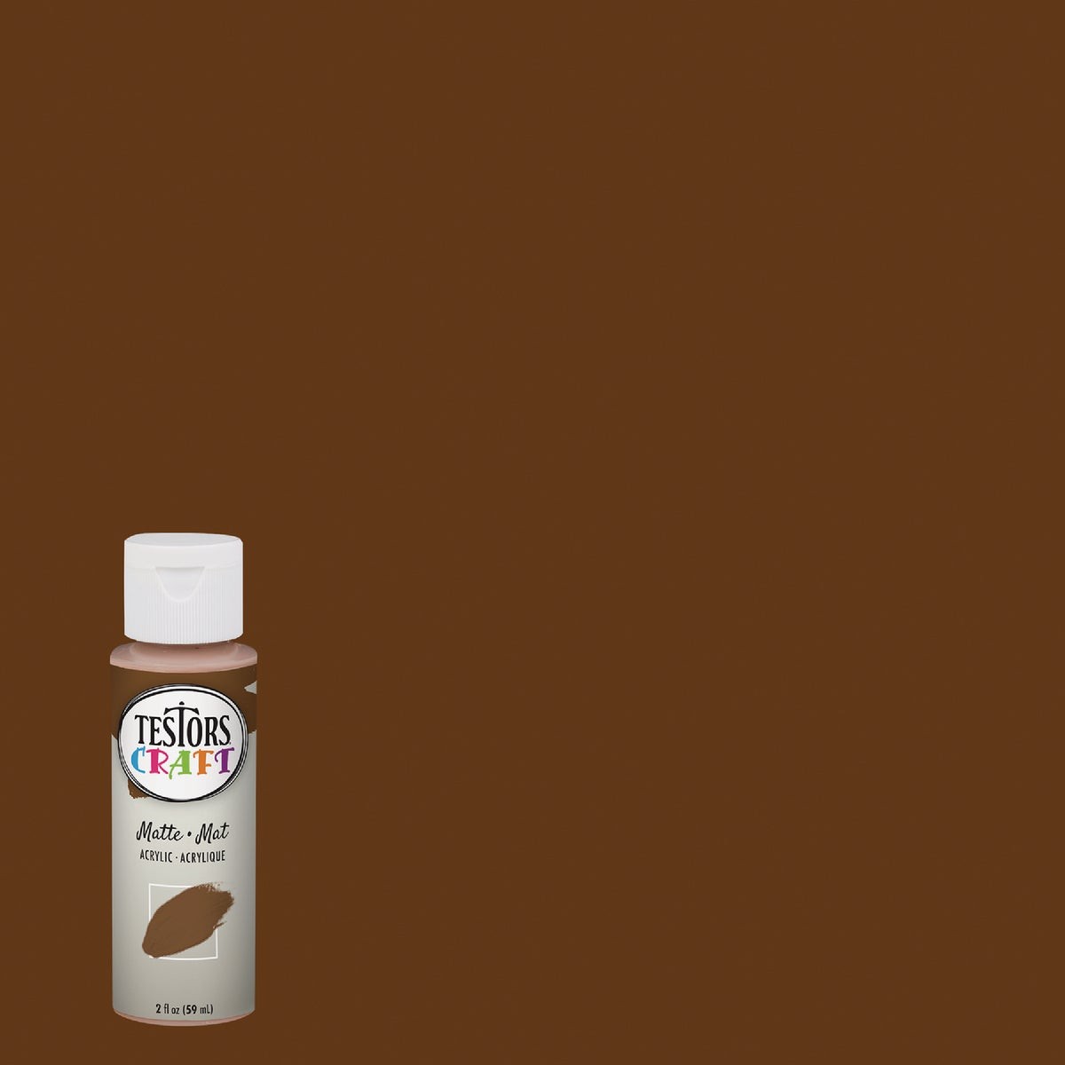 Testors Craft 2 Oz. Matte Brownie Acrylic Paint 297438A Testors 297438A