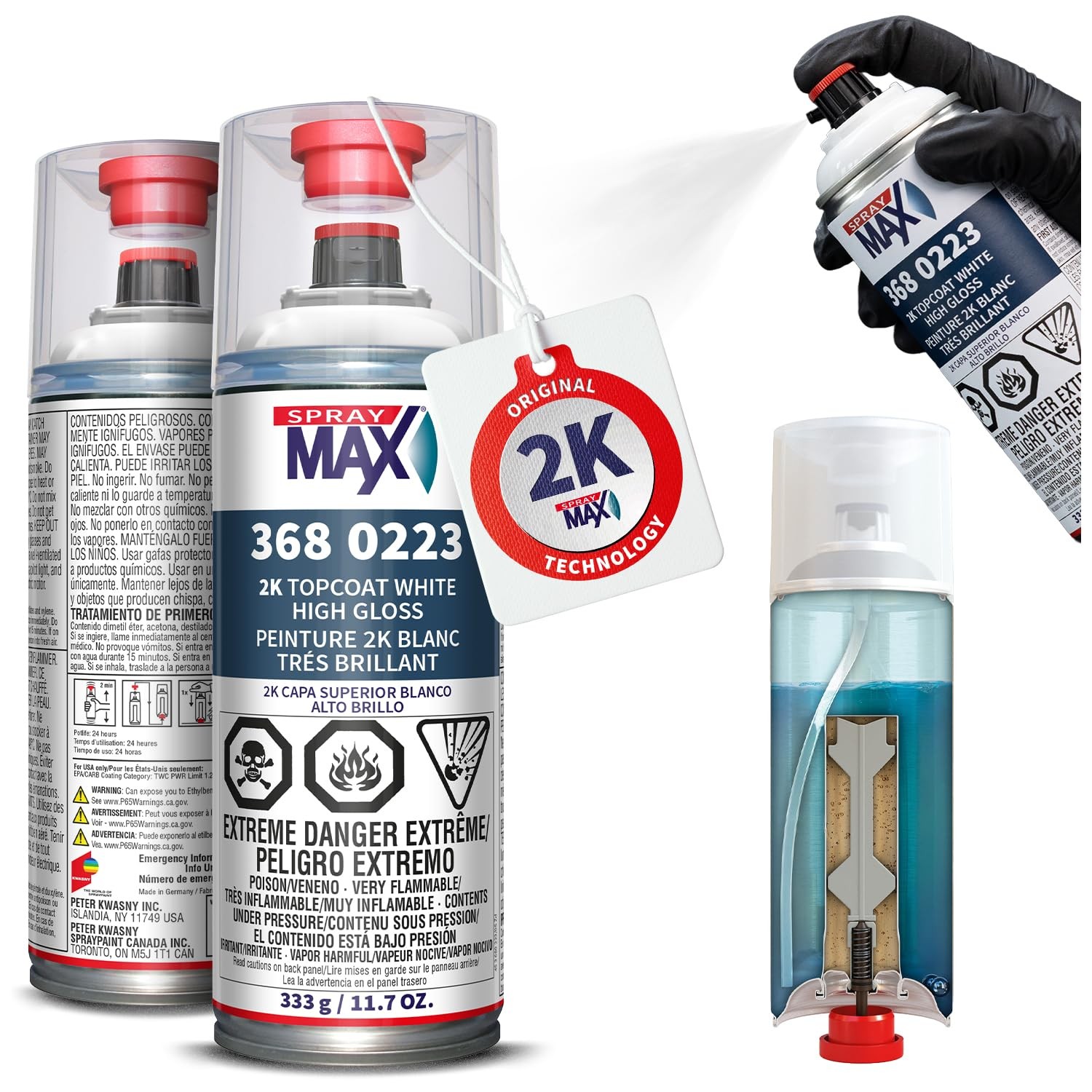 Spraymax 2K Topcoat High Gloss 2K Automotive High Gloss Spray Paint For Glossy