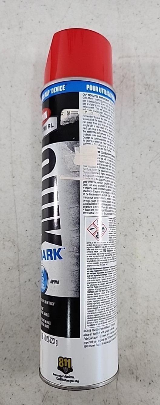 Marking Paint Krylon QUIK-MARK Inverted Water-Base 22oz Brilliant Red (15)