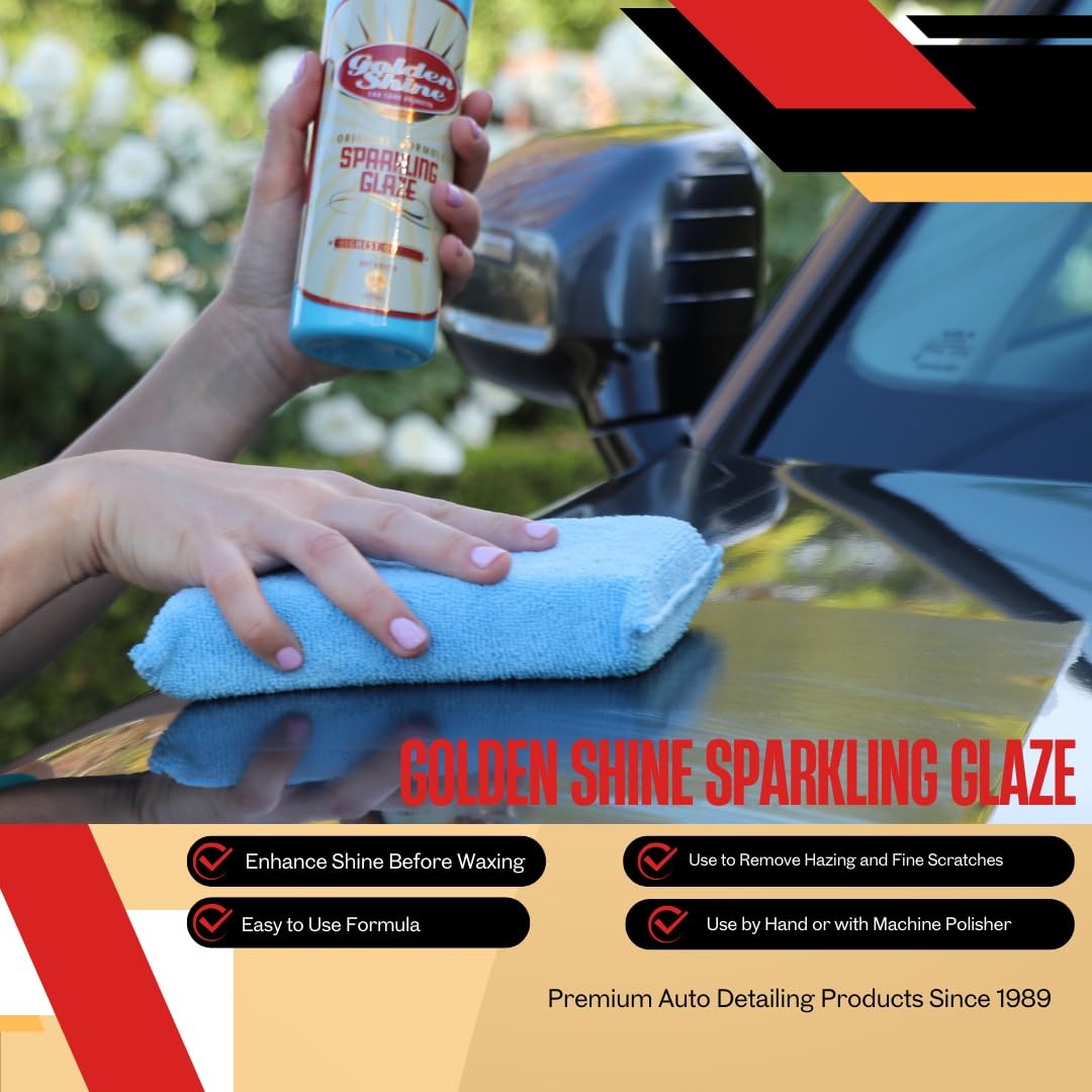 Golden Shine Sparkling Glaze Automotive Paint Polish, 16 Ounce Bottle, Blue