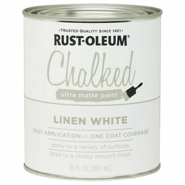 Rust-Oleum 285140 Linen White Ultra Matte Smooth Interior Chalked Paint 30 fl.oz