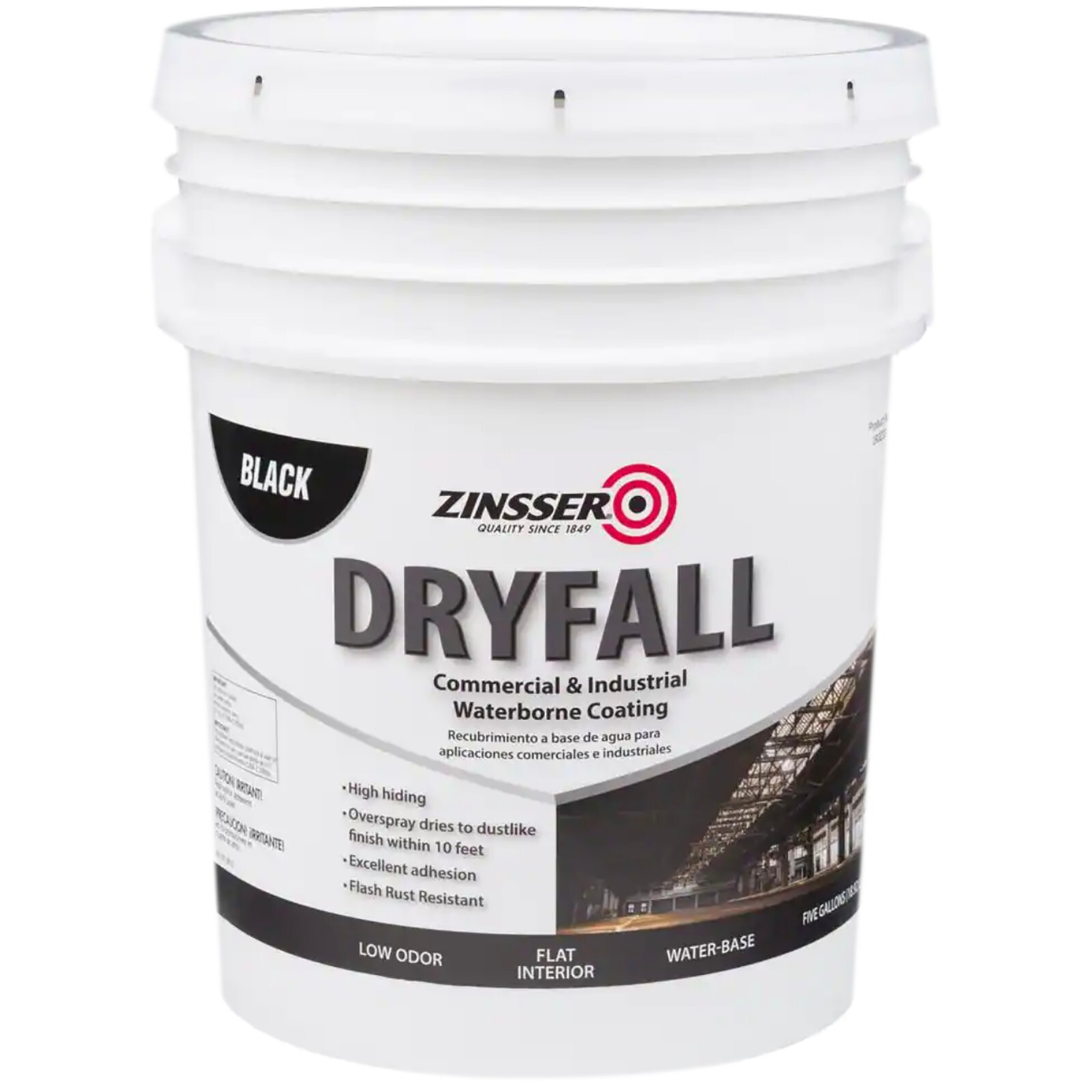 Zinsser Industrial 5 Gal. 293233 Waterborne Black Coating Flat Acrylic Finish