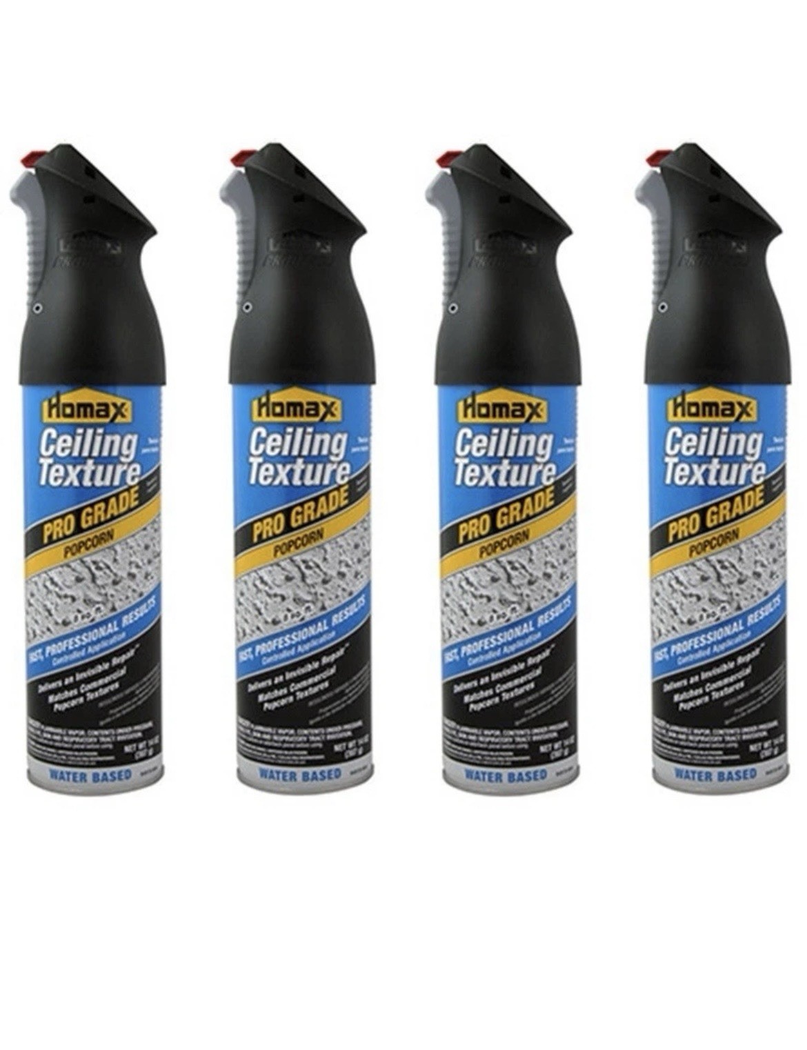 Homax Ceiling Texture-Pro Grade Popcorn By PPG Covers Up To 8 sqFt 14 Oz 4 Pack
