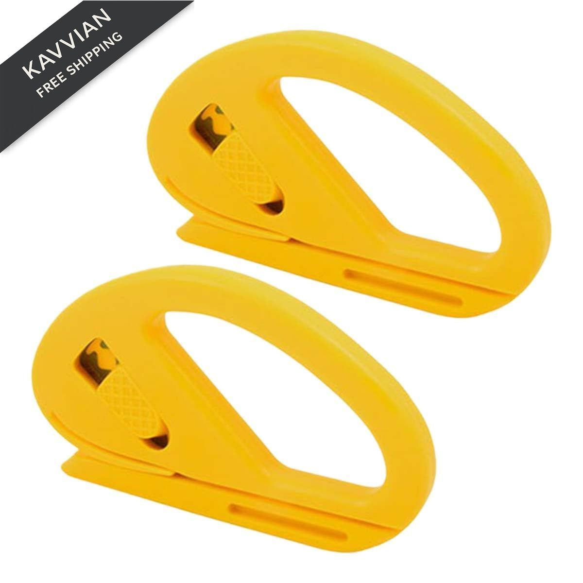 2PCS Wrapping Paper Cutter, Safety Vinyl Film Wrap Cutter Tool Yellow