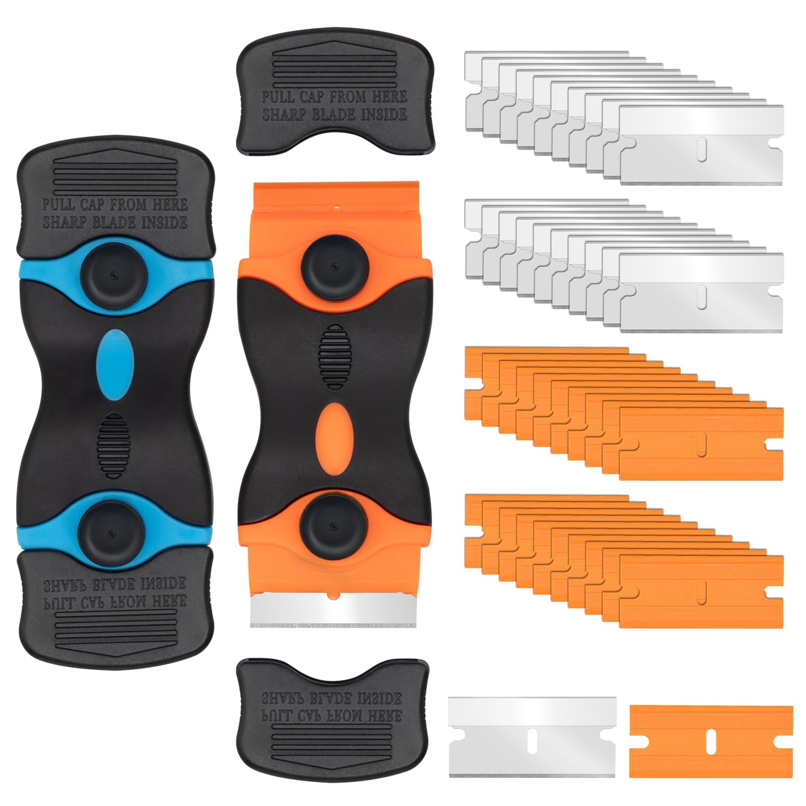 Aisoso 2 Pack Razor Scraper Tool w/ 40 Replacement Blades FROM USA