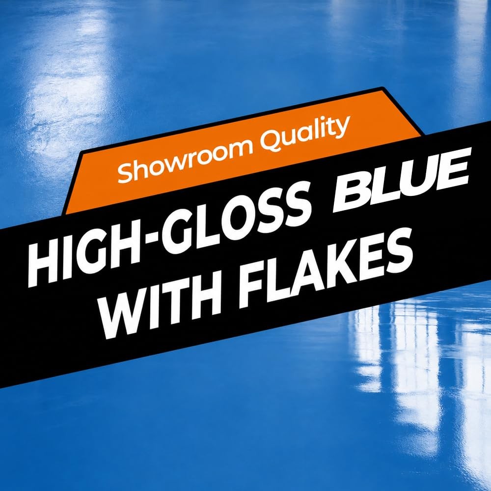 SHENGWEI floor paint Epoxy Resin Floor Coating 128 Fl Oz, Mediterranean blue