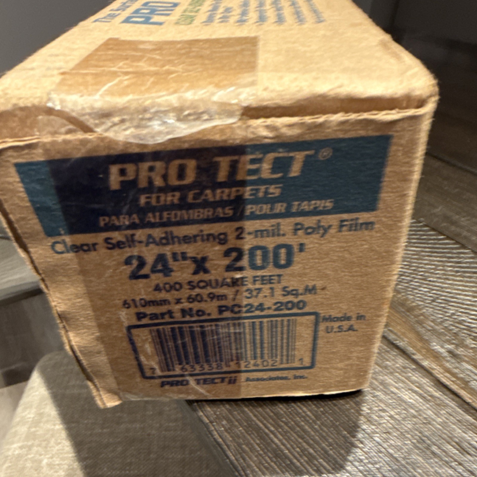 PRO TECT Clear Self-Adhering 2-mil Poly Film Carpet Plastic Sheeting 24″ x 200′