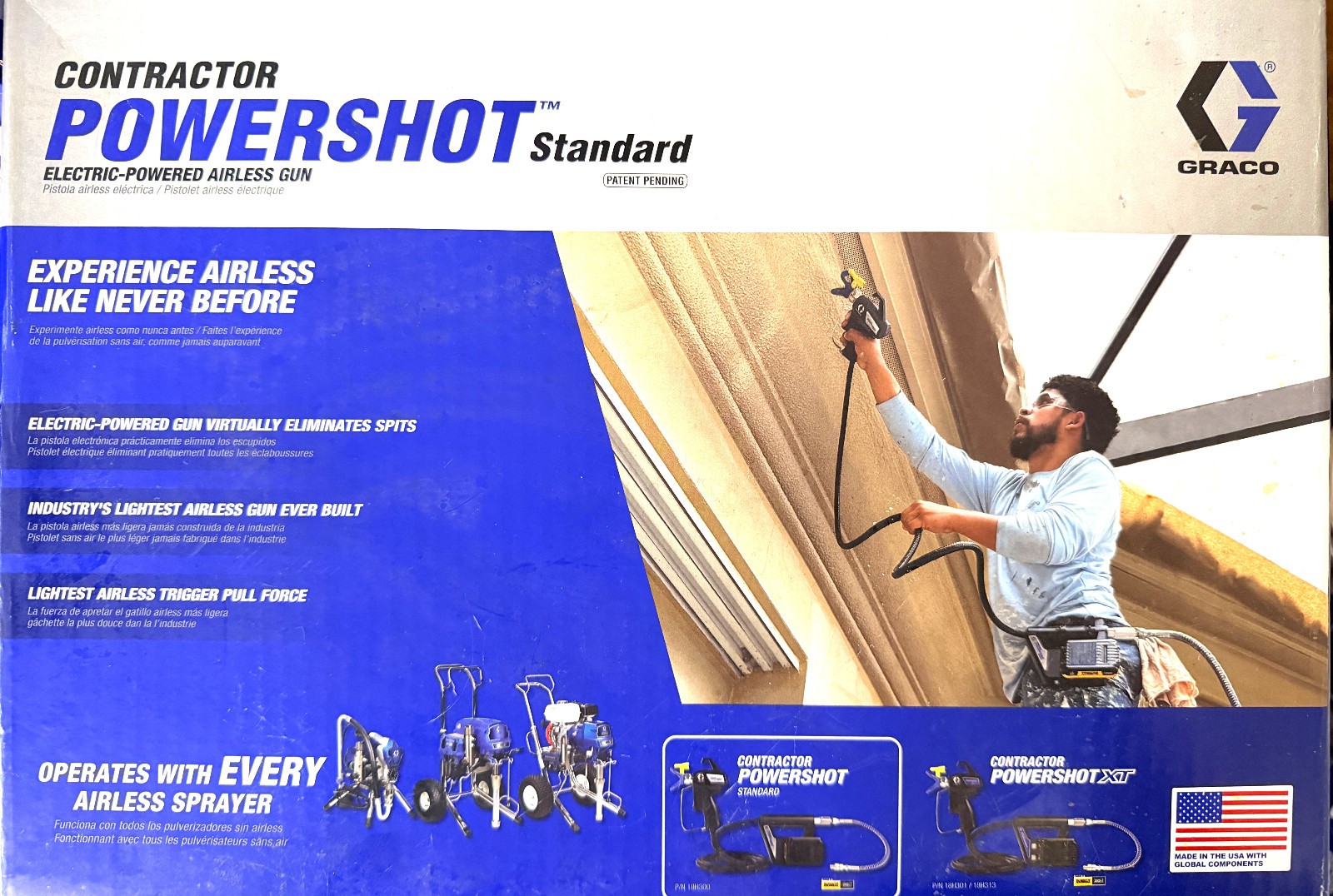 GRACO 18H300 Contractor PowerShot Standard 2-20v Batteries & Charger USA (NEW)