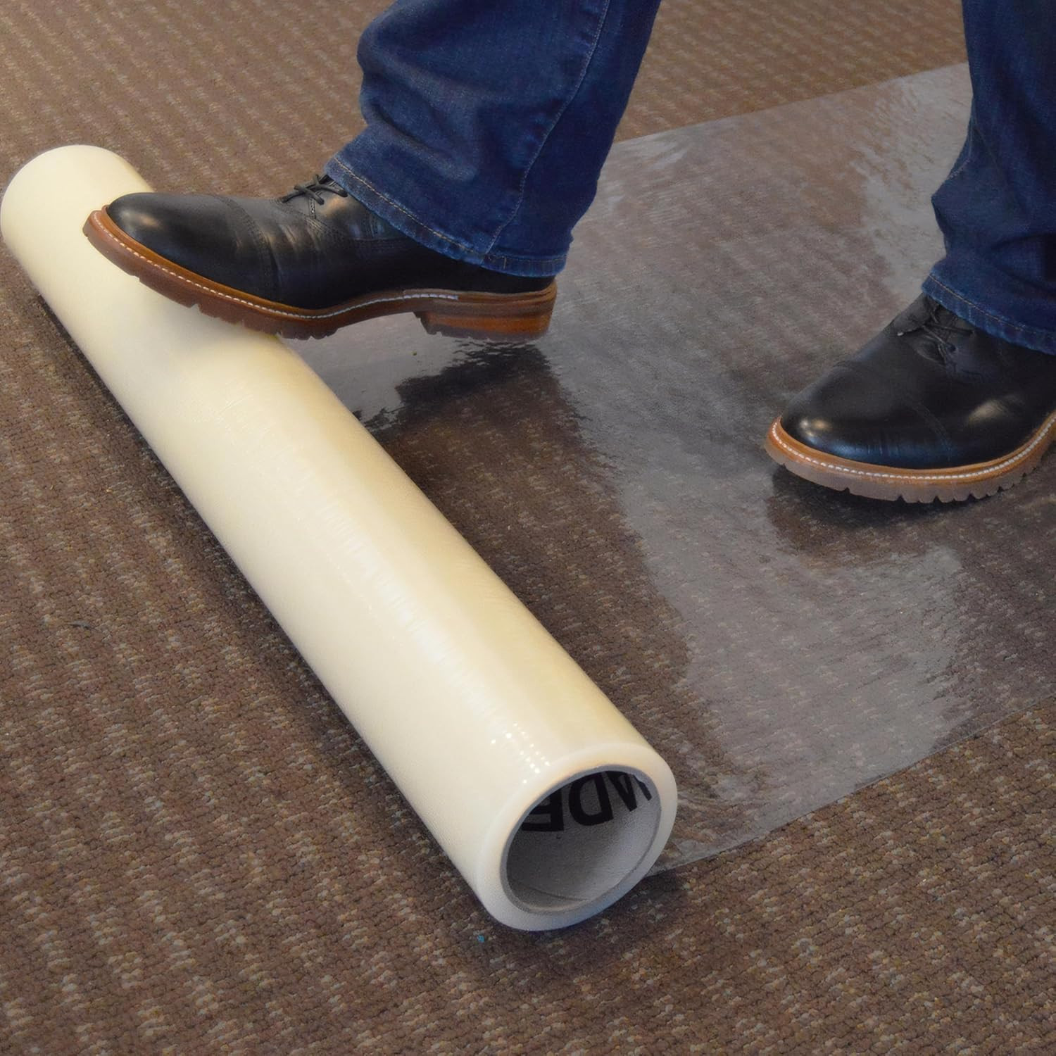 Zip-Up Carpet Protection Film – 24″ X 50′ Floor and Surface Shield with Self Adh