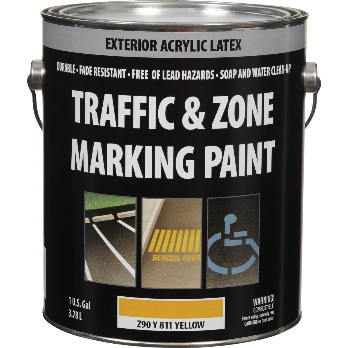 Traffic & Zone Yellow Latex Gallon Traffic Paint Z90Y00811-16 Traffic And Zone