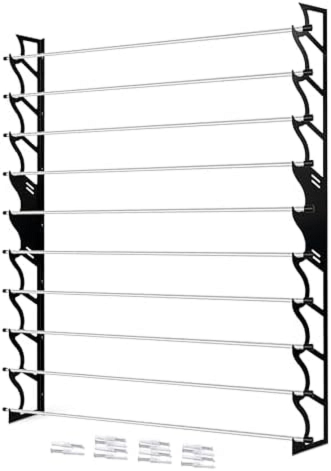 Vinyl Roll Holder for 10 Rolls – Wall Mounted Metal Rack with Hardware