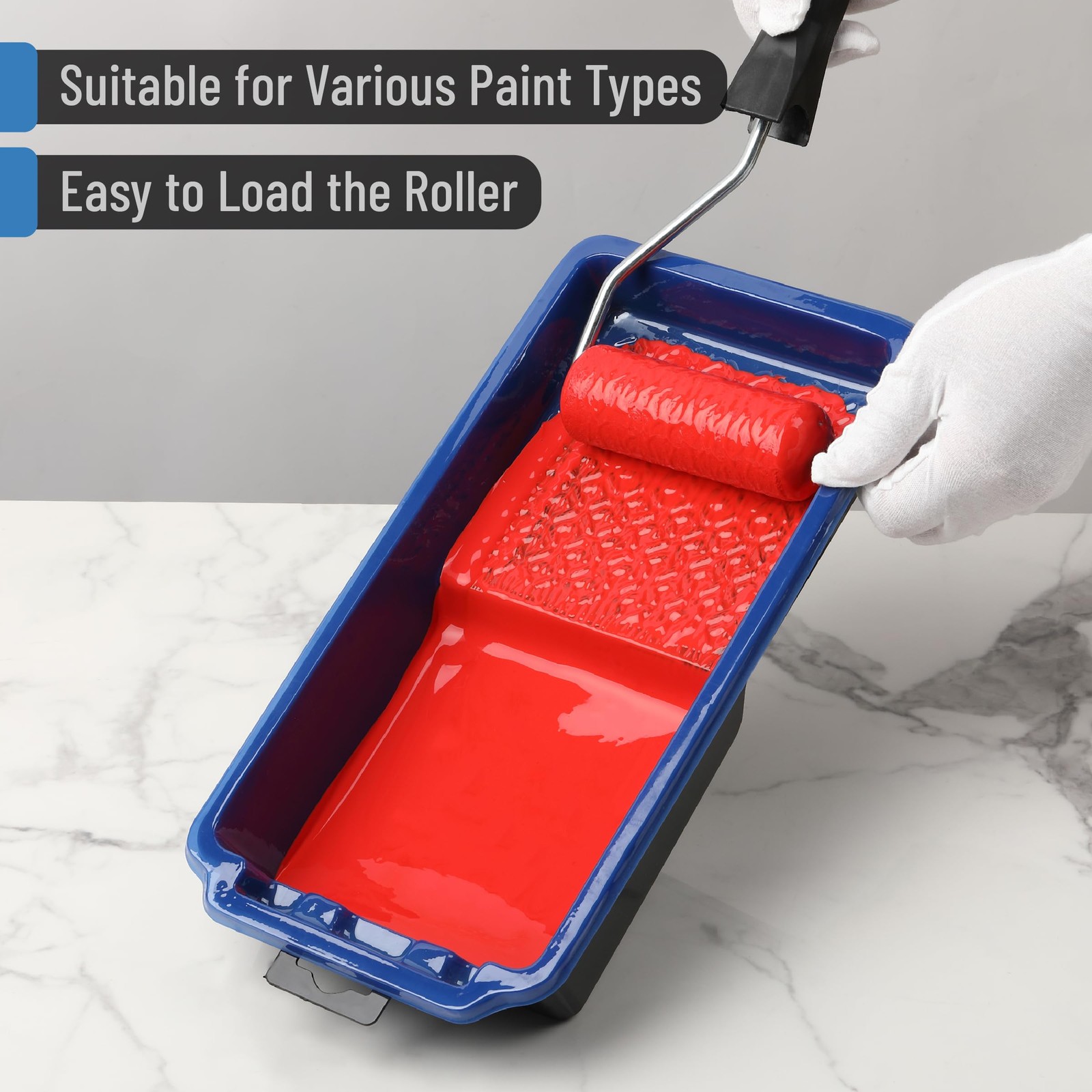 Bates- 4 Inch Paint Tray Set, 22 pcs, 1x 4 Roller 4 inches, Blue