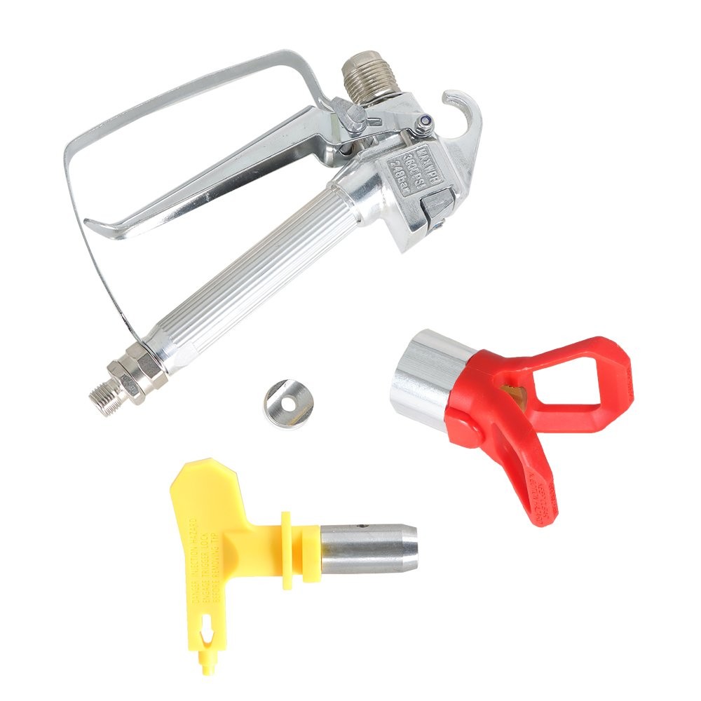 3600PSI Airless Paint Spray Gun 517 Spray Tip + Nozzle Guard for Sprayers