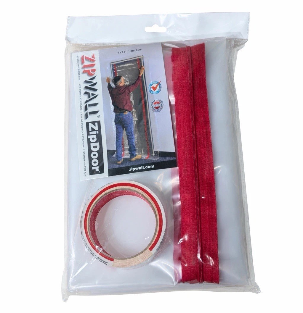 ZipWall ZipDoor Standard Door Kit Dust Barrier 4ft x 7.5ft Sealed New
