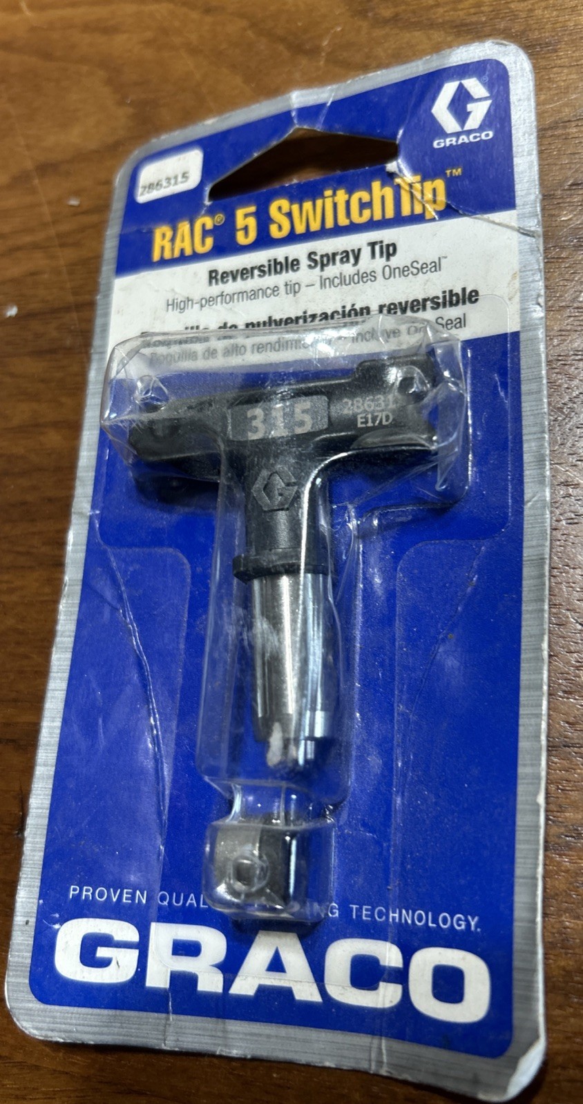 Graco 286315 RAC 5 Switch Tip Reversible Airless Spray Tip One seal High Perform