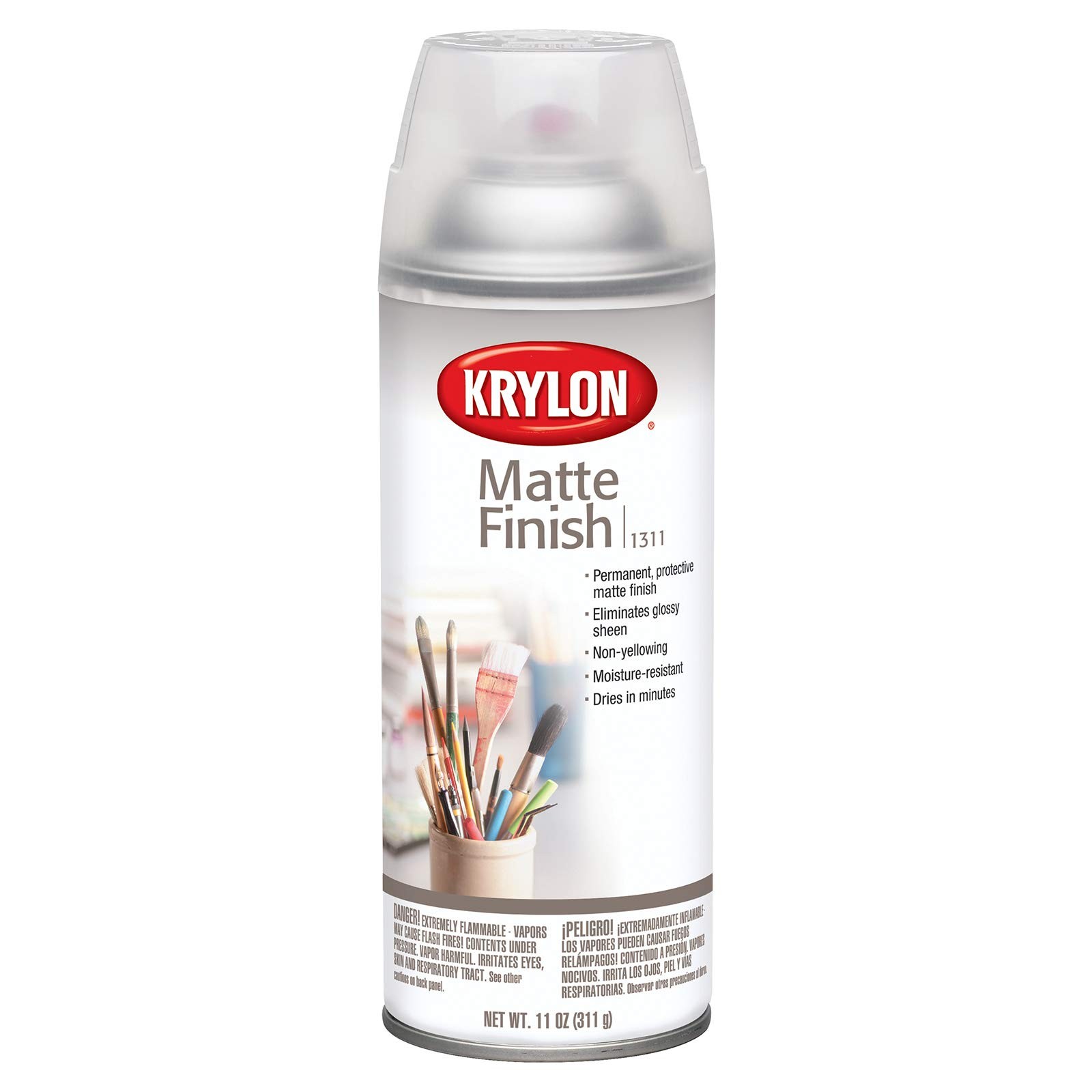 Krylon Clear Matte Finishing Spray Paint 11 Ounce (Pack of 1), Satin