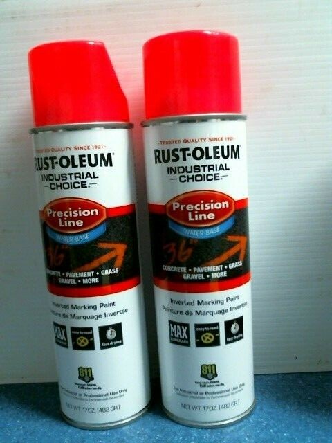 Rust-Oleum 1861838 Fluorescent Pink Inverted Marking Paint, 17 oz. Lot of 2, FS