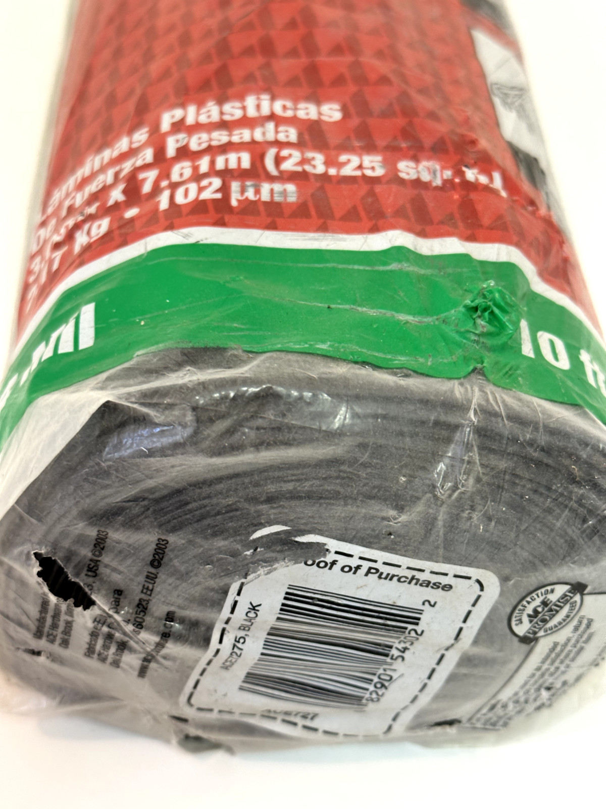Ace Plastic Sheeting 4 mil x 10 ft. W x 25 ft. L Polyethylene Black 54302