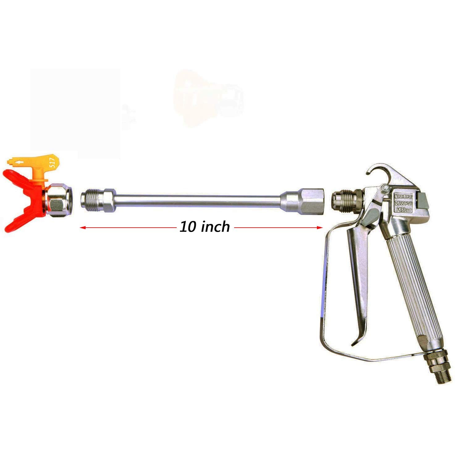 Jolino Airless Paint Spray Gunhigh Pressure 3600 Psi 517 Tip Swivel Joint 10