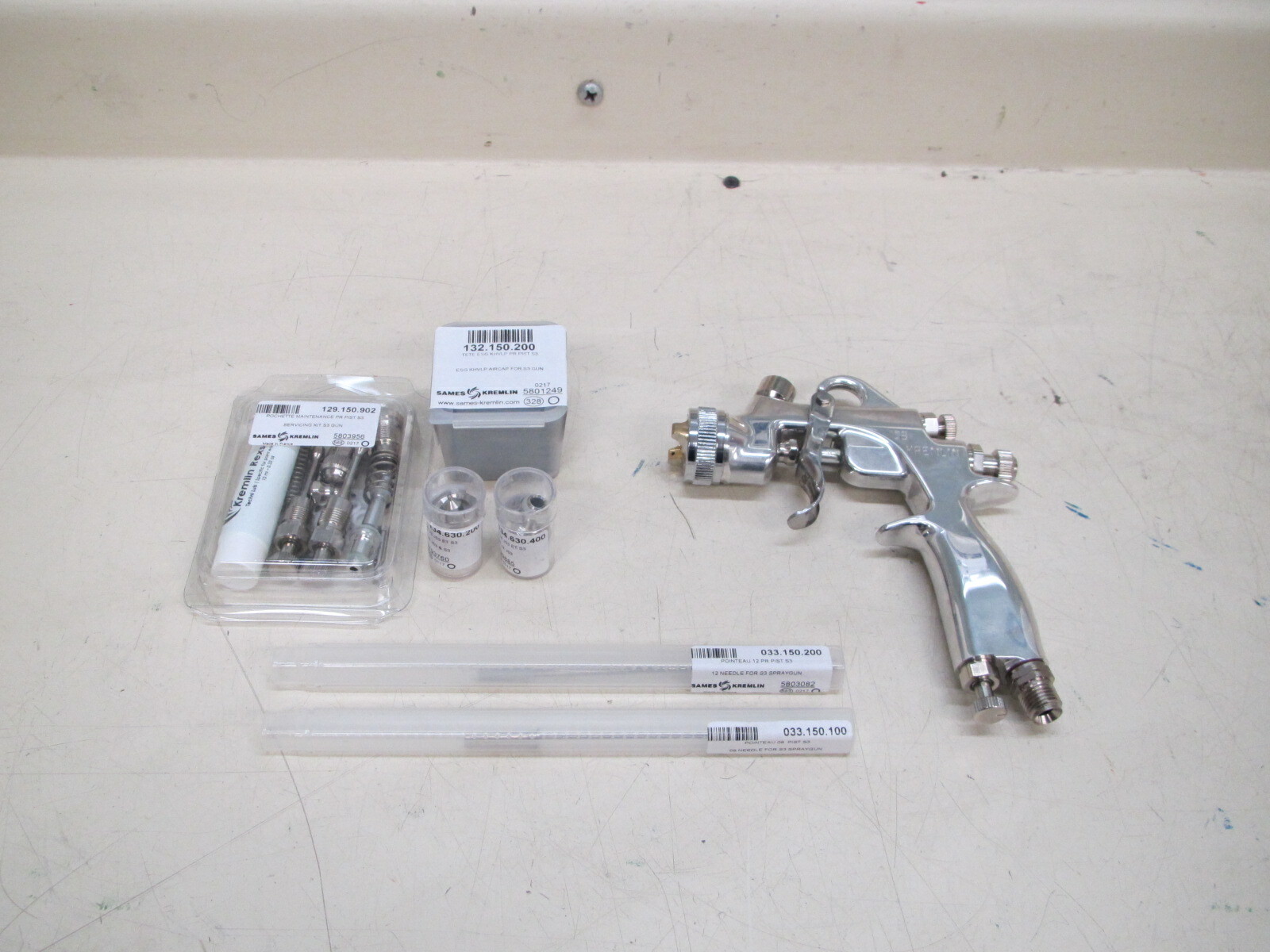 Sames Kremlin S3P Pressure Touch Up Paint Spray Gun w/ Accessories New