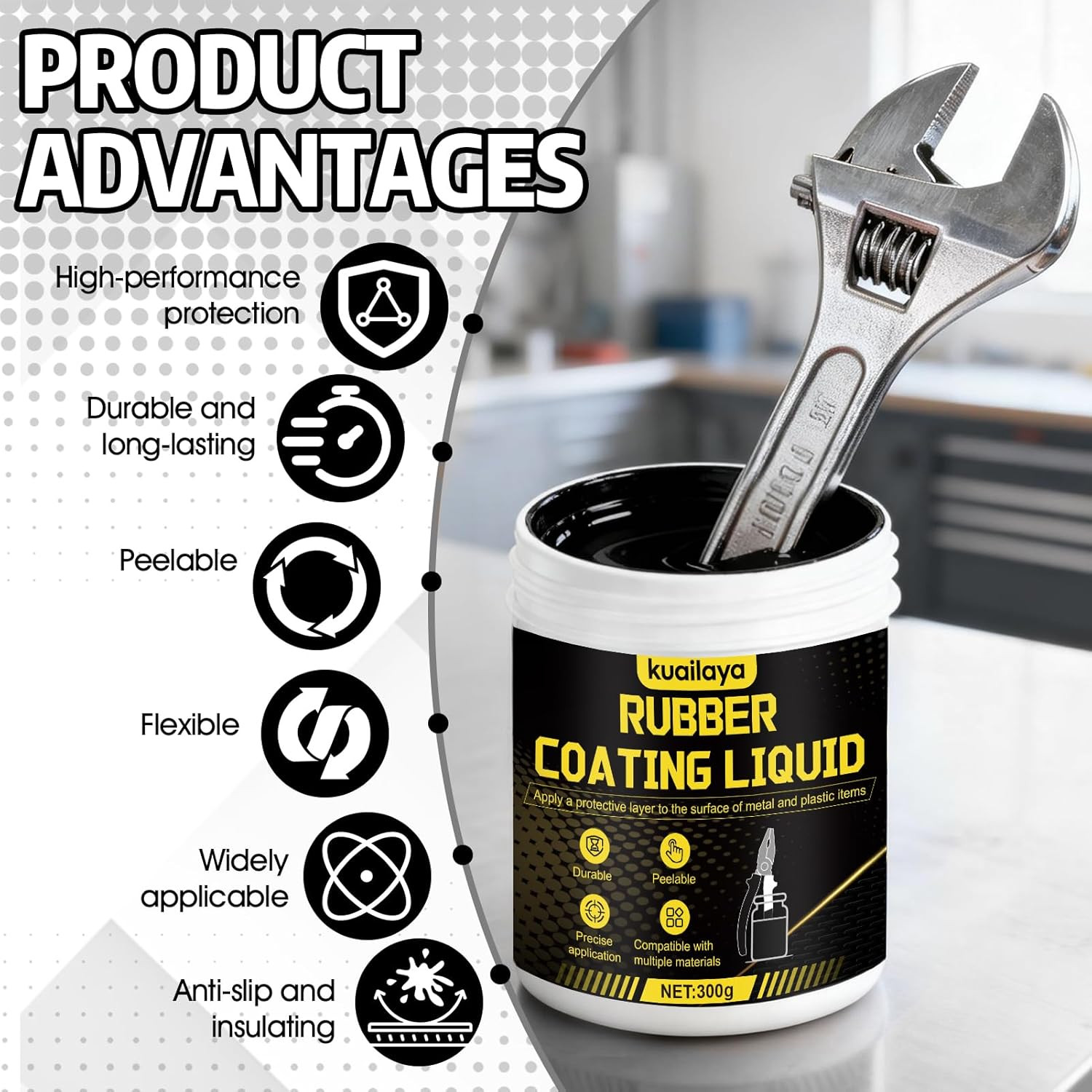 Rubber Dip for Tools, Liquid Rubber Dip Tool Handle Dip Coating Effective Protec